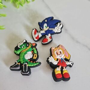💙 Sonic the Hedgehog Croc Charms Set 3 Character 1.5” Shoe Accessories Jibbitz